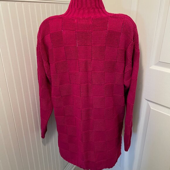 VTG FUSHIA PINK RAMIE AND COTTON LONG SWEATER SIZE M BY CASUAL CORNER - Picture 5 of 9